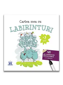 Cartea mea cu labirinturi - 46 de labirinturi refolosibile + o carioca (+3 ani)