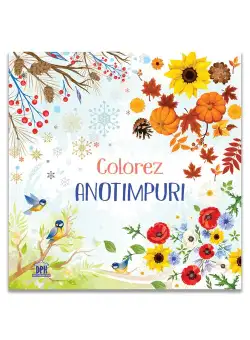Colorez anotimpuri - Carte de colorat + 12 creioane colorate