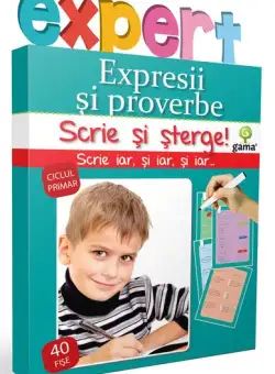 Expresii și proverbe. Scrie și șterge! Expert (7-10 ani) - Paperback - *** - Gama