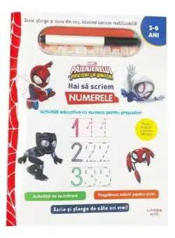 Marvel. Păienjenelul și prietenii lui uimitori. Scrie și șterge. Hai să scriem numerele - Paperback - Disney - Litera mică