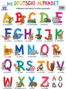 Alfabetul animalelor in limba germana. Plansa