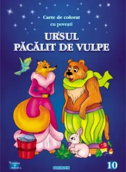 Carte de colorat cu povești. Ursul păcălit de vulpe - Paperback - Eurobookids
