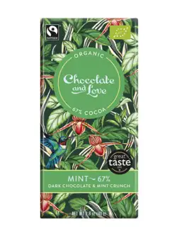 Ciocolata amaruie cu menta 67% Bio | Chocolate and Love