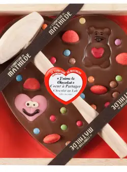 Ciocolata in cutie de lemn - Coeur | Comptoir de Mathilde