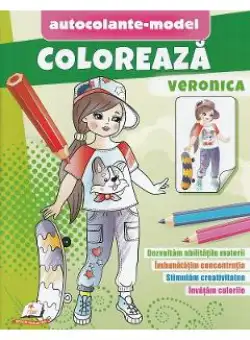 Coloreaza Veronica. Autocolante model