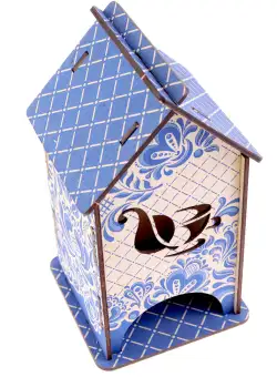Cutie lemn - Casuta plicuri ceai "Chinez", 20x11.5x11.5cm | Acrilat WoodBox