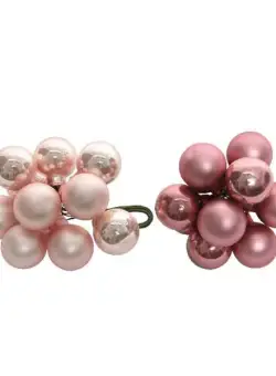 Decoratiune - Globe Baubles on Wire - Blush Pink and Velvet Pink - mai multe culori | Kaemingk