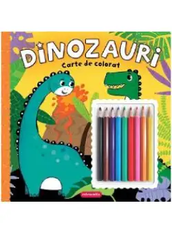 Dinozauri. Carte de colorat cu creioane