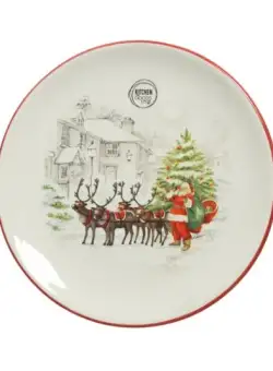 Farfurie - Breakfast Plate Dolomite With Santa | Kaemingk