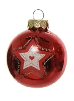 Glob decorativ - Bauble Glass Christmas Red - Star - Rosu / Stea | Kaemingk