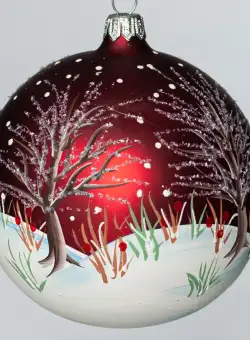 Glob - Visiniu satinat cu peisaj de iarna | ProdGlob Clasic Glass