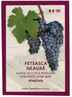 Harta viticola Pocket - Romania, Feteasca Neagra | 