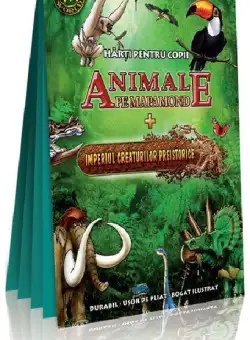 Harti pentru copii - Animale pe mapamond + Imperiul creaturilor istorice | 