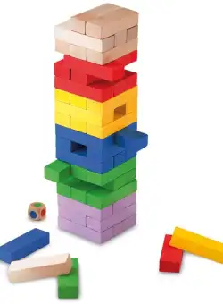 Joc de constructie - Turnul de lemn colorat | Cayro
