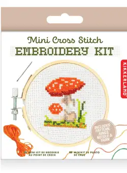 Kit goblen - Mini Cross Stitch Embroidery Kit - Mushroom | Kikkerland