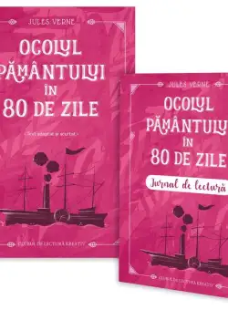 Ocolul Pământului în 80 de zile + jurnal de lectură - Paperback brosat - Kreativ