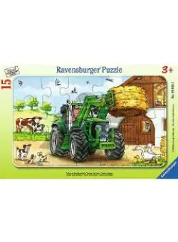 Puzzle 15 piese: Tractor la ferma