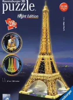 Puzzle 3D. Turnul Eiffel noaptea
