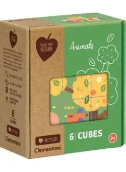Puzzle 6 cuburi. Animals