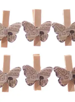 Set 6 carlige cu fluturi din ziar 3D | Puckator