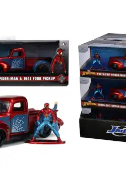 Set figurina si masinuta - Proto-Suit Spider-Man & 1941 Ford Pickup | Jada Toys