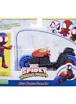 Set figurina - Spidey And His Amazing Friends - Miles Morales: Spider-Man cu motocicleta | Hasbro