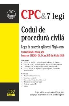Codul de procedura civila Ed.20 Act. 25 iulie 2024 - Evelina Oprina