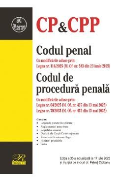 Codul penal. Codul de procedura penala Ed.35 Act.17 iulie 2025 - Petrut Ciobanu