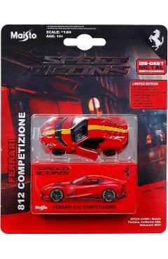 Masinuta metalica Speed Icons: Ferrari 812 Competizione rosu