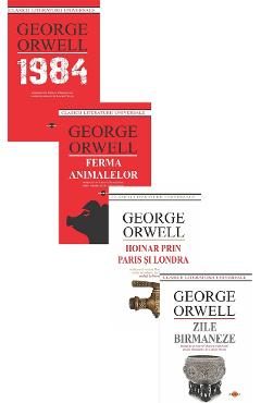 Pachet 4 carti: 1984 + Ferma Animalelor + Hoinar prin Paris si Londra + Zile birmaneze - George Orwell