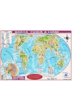 Plansa: Harta lumii. Harta politica, harta fizica A4